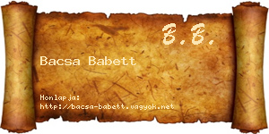 Bacsa Babett névjegykártya